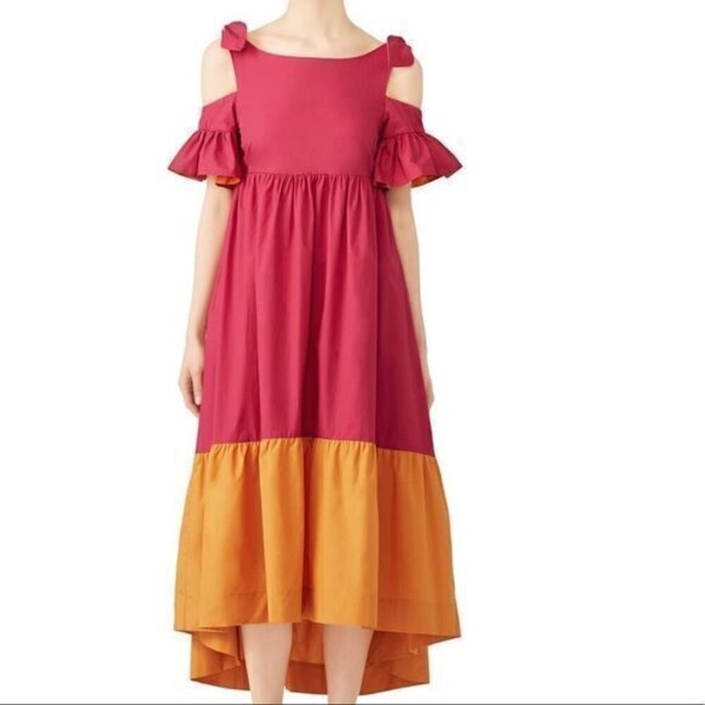 Pinko Aggie color block high low dress size 8